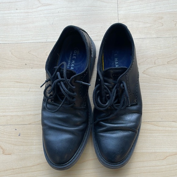 Cole Haan - Mens The Go-To Plain Toe Oxford Shoes, size 9.5 US mens, color black main image 4